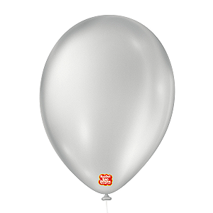 Balão 9 polegadas Cintilante Prata 25 un. São Roque