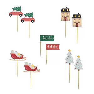 Toppers P/ Doces e Cupcakes Natal Falala 10Un