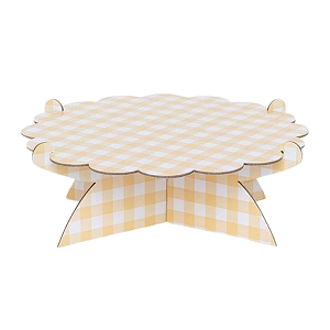 Boleira Daisy Xadrez Aveia 24cm diâmetro 8cm Altura