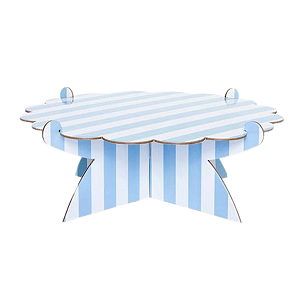 Boleira Daisy Listras Azul Céu 24cm diâmetro 8cm Altura