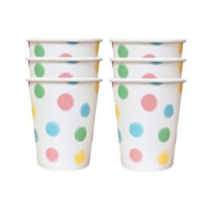 Copos de Papel Poá Colorido 240ml 8Un