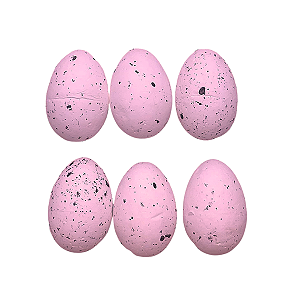 Enfeite Decorativo Mini Ovos Rosa 15 Un
