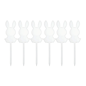Pick Palito Acrilico Coelho Branco Páscoa 6Un