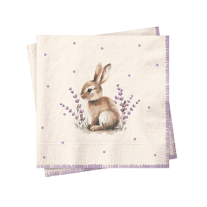 Guardanapo Páscoa Coelhinho Lavanda 32,5x32,5cm 20Un
