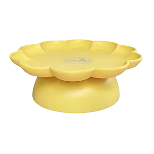 Bandeja Flower G flor com pé 1un Amarelo Butter Só Boleiras
