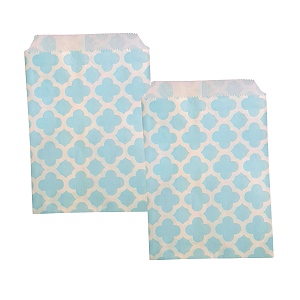 Saquinho De Papel Arabesco Azul Claro 25Un