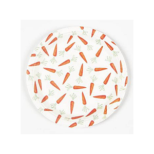 Prato Papel Páscoa Estampa Cenourinhas 18cm 10Un