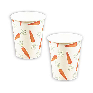 Copo Papel Páscoa Estampa Cenourinhas 270ml 10Un