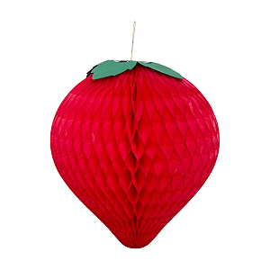 Morango de Papel Colmeia M Vermelho 19cm 1Un