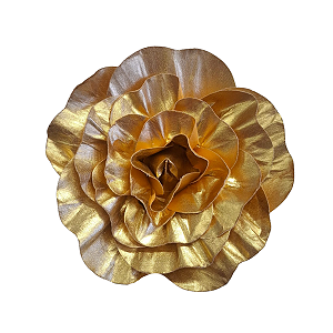 Flor Decorativa P/ Painel Ouro/Dourado 30Cm 1Un