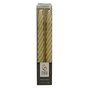 Vela Castiçal Torcida Nude 45g Ceia - 2 Un