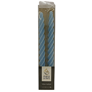Vela Castiçal Torcida Azul Candy 45g Ceia - 2 Un