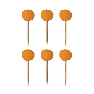 Topper Pompom (6 und) - Laranja Elétrico