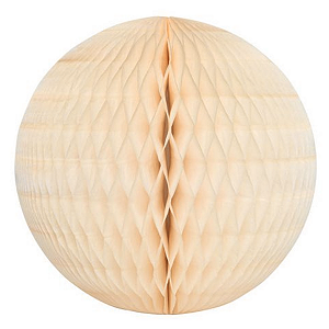 Globo Colmeia de papel tamanho GG 35cm - Baunilha 1Un