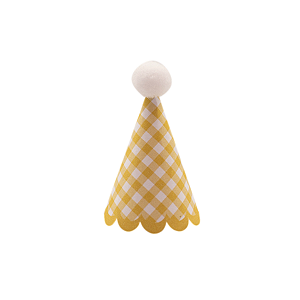Mini Chapeuzinho Pompom Vichy Caramelo 10Un