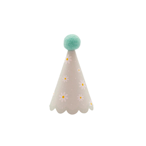 Mini Chapeuzinho Pompom Margaridas Verde 10Un
