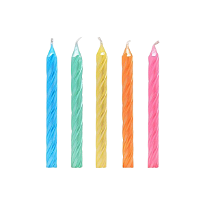 Vela Macaron Candy colors Colorida 5Un 8Cm