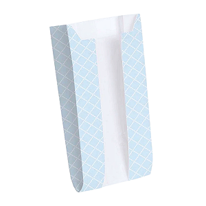 Saquinho de Papel C/ Visor P/ Doces Cliff Azul 8x14cm 10Un