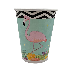 Copo Papel Tropical Flamingos 180Ml 8Un