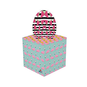 Caixa Pop Up Lembrancinha Tropical Festa Flamingo 5x8cm 8un
