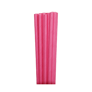 Canudos de Papel Liso Rosa Pink 20Uni