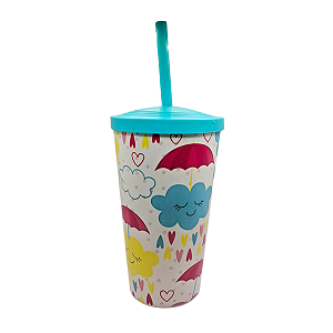 Copo Kids Chuva De Amor Chá de Bebê 550Ml