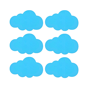 Aplique Acrilico Chuva De Amor Nuvem Azul 6Un