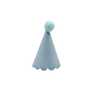 Mini Chapeuzinho Pompom Azul Candy Liso 10 Un