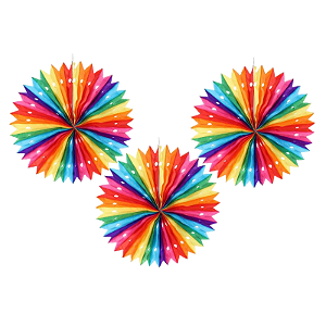 Enfeite Guirlanda Leque Papel Colorida Festa Junina 40cm 3Un