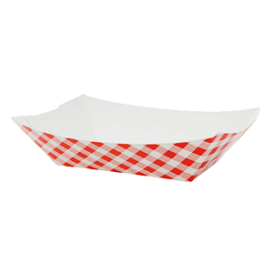 Bandeja Papel Xadrez Vermelho 15x13cm 10Un Festa Junina