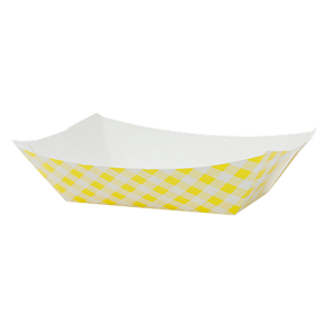 Bandeja Papel Xadrez Amarelo 15x13cm 10Un Festa Junina