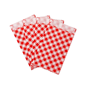 Saquinho de Papel Xadrez Vermelho 14x8cm 50Un Festa Junina