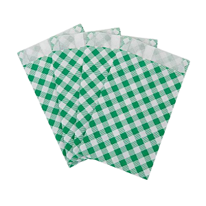 Saquinho de Papel Xadrez Verde 14x8cm 50Un Festa Junina