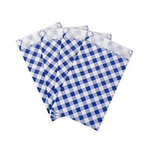 Saquinho de Papel Xadrez Azul 14x8cm 50Un Festa Junina