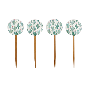 Topper P/ Doces e Cupcake Cactos 10Un