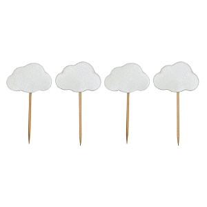 Topper P/ Doces e Cupcakes Nuvem Branca Chuva de Amor 12Un