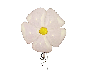 Balão Metalizado Margarida Branca 84x89cm 1Un