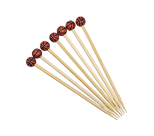 Palito Espetinho Decorativo Bola de Basquete 12Un