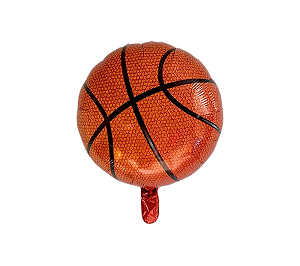 Balão Metalizado Bola de Basquete Esporte 43x43cm 1Un