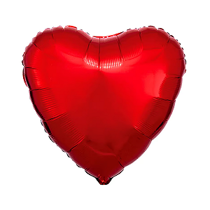 Balão Metalizado Coração 9" 23cm - Vermelho