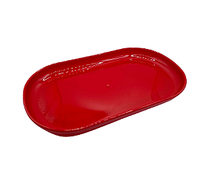 Bandeja Oval Vermelha 22x13cm 1Un