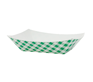 Bandeja Papel Xadrez Verde 15x13cm 10Un Festa Junina