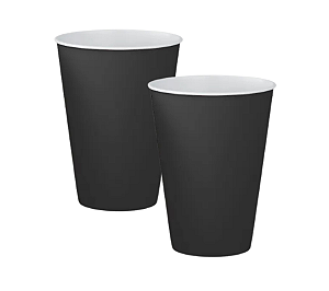 Copo Papel Liso Preto 270ml 10Un