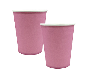 Copo Papel Liso Rosa 270ml 8Un