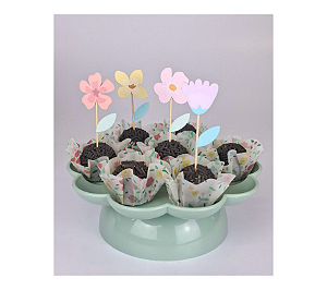 Forminha Para Doces em Papel Vegetal - Floral Vintage 10Un