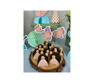 Pick Topper Docinhos Festa Capivara 12Cm 8Un