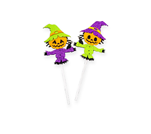 Topo Palito Halloween Espantalho EVA  2 Un