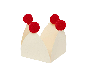 Forminha de doce Pompom (10und) - Baunilha e Vermelho