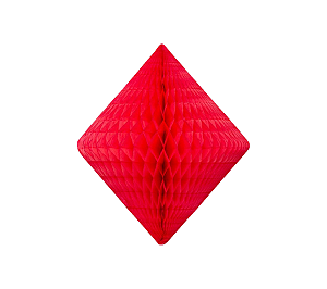 Losango Colmeia de Papel Tamanho P 25cm - Vermelho 1Un