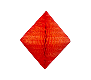 Losango Colmeia de Papel Tamanho P 25cm - Laranja Elétrico 1Un